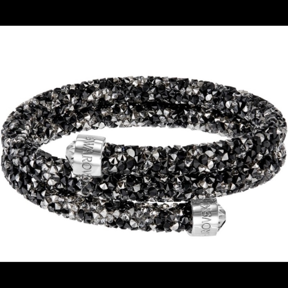 Swarovski metallic black bangles